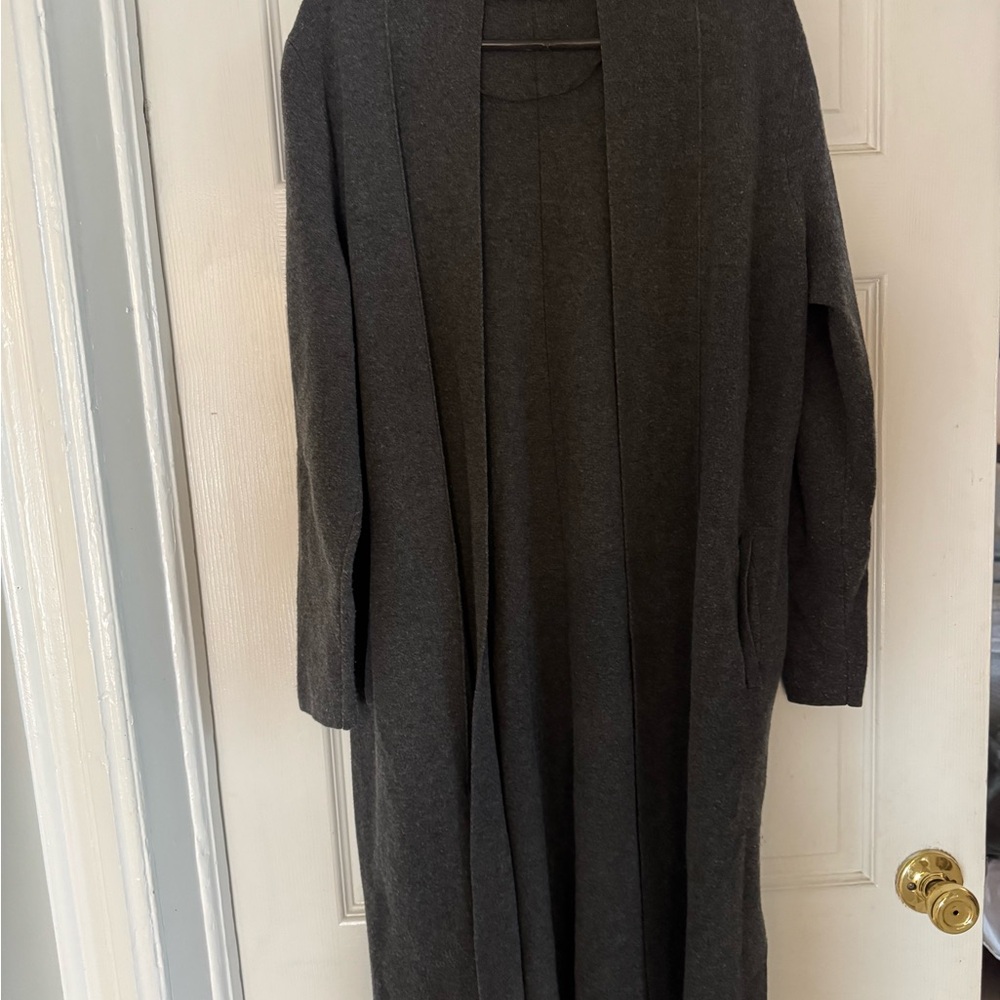 Women's Gray Longline Sweater/Cardigan